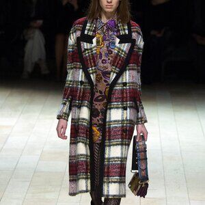 Burberry AW/16 Runway Red Tartan Wool-Blend Coat